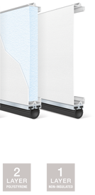 Modern Steel Cutaway 1&2 layer modern steel panel side view